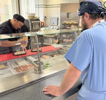 a chef preparing sushi